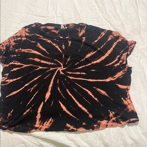 Black and Orange Tie-Dye T-Shirt